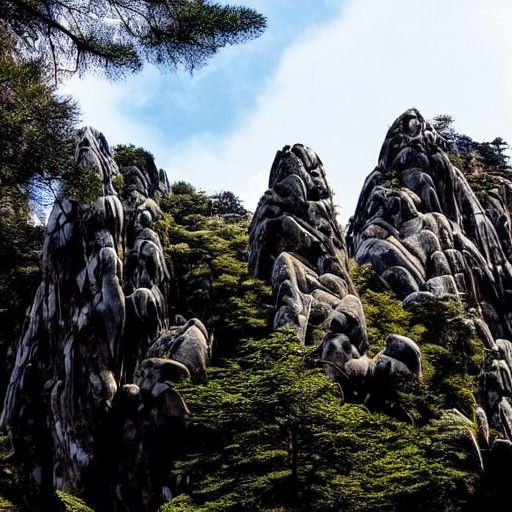 Rugged Mountain Trail Through Towering Huangshan Peaks