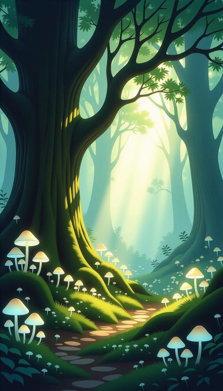 Magical Glade of Ancient Whispering Trees