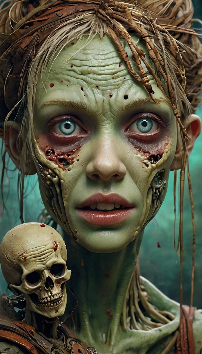 Cybernetic Horror Encounters a Zombie in a Futuristic Galaxy