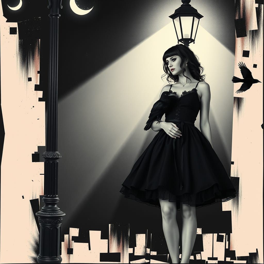 Under the street lamp