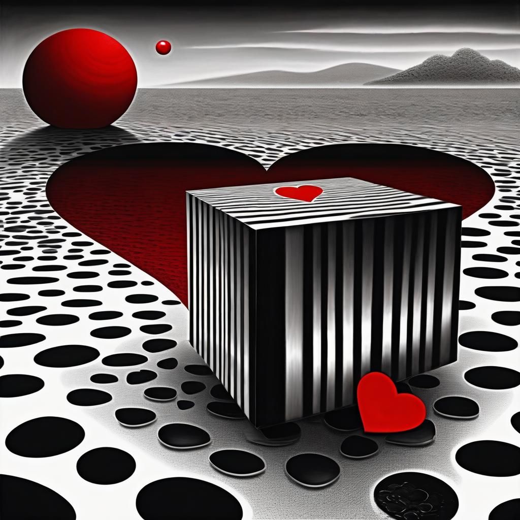 Surrealistic Valentine's Day Box in Bold Red