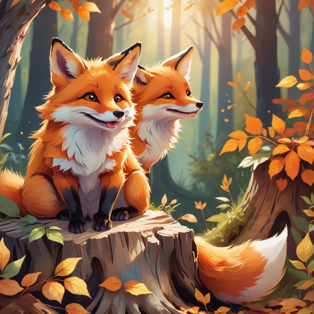 Whimsical Fox Portrait in Gentle Sunlight