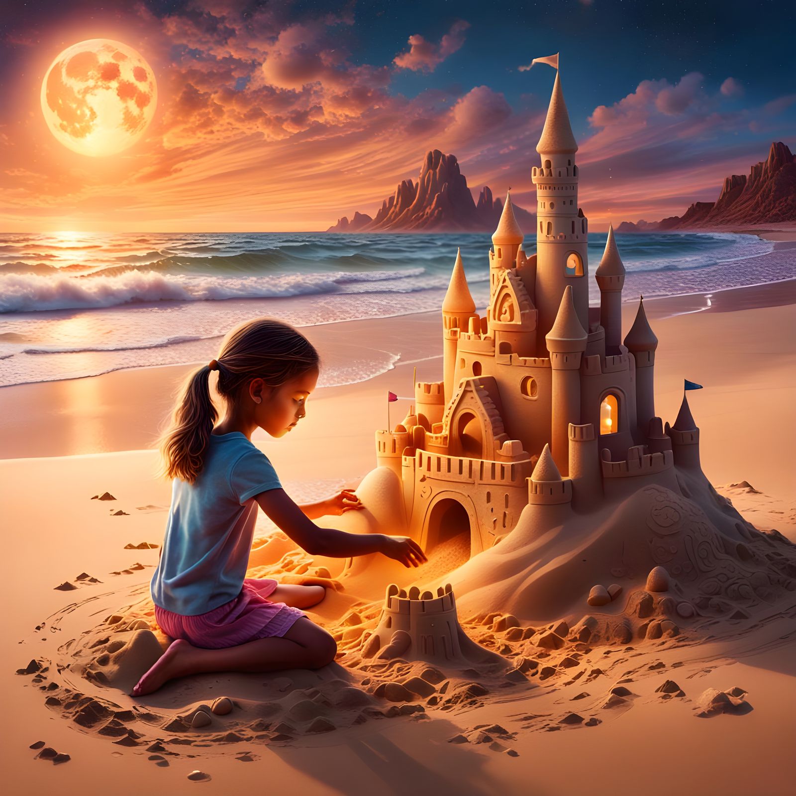 making a sand castle