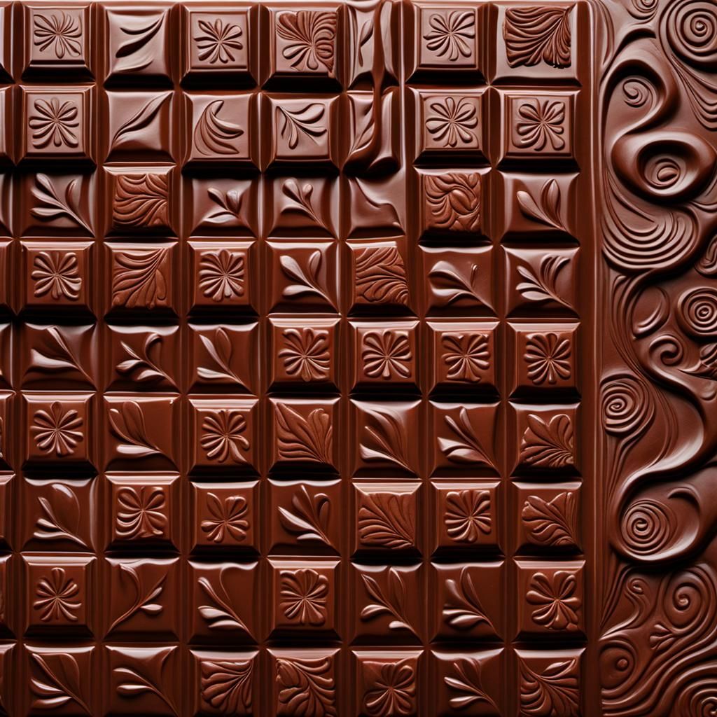 Abstract Chocolate Art with Complementary Colors