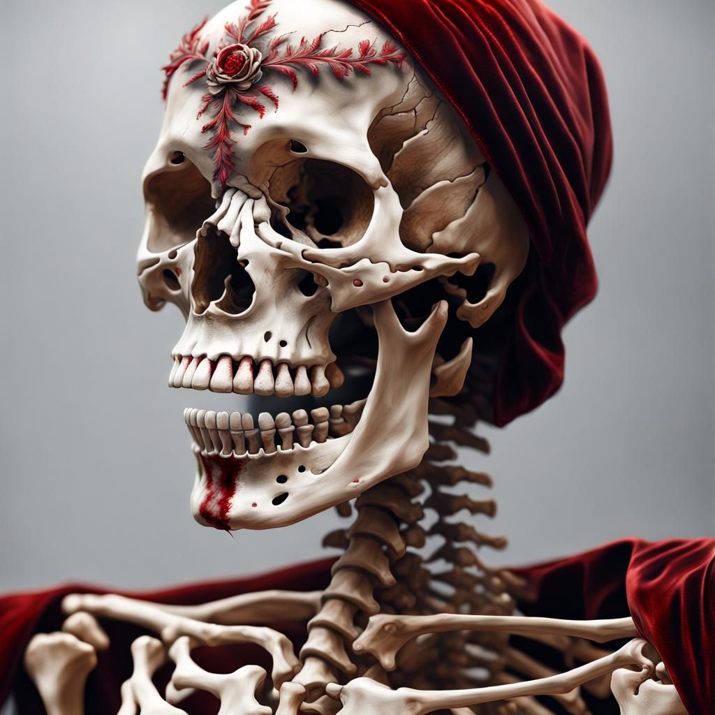 Kintsugi Skeleton Reconstruction with Red Velvet