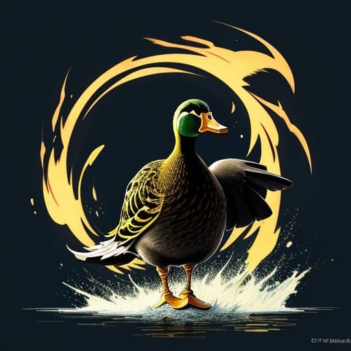 Manga-Inspired Masterpiece of a Regal Duck