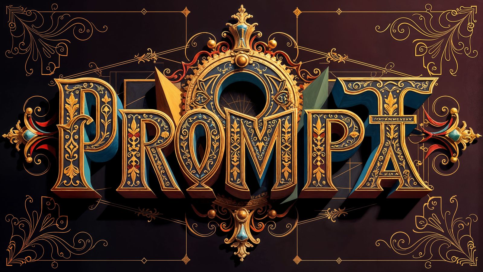 OPEN PROMPT FIESTA in Modern Baroque Geometric Art