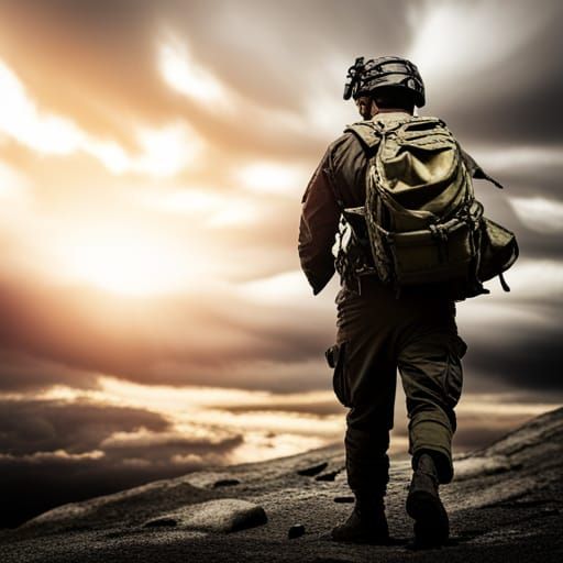 Hyperrealistic Military Man Portrait in HDR