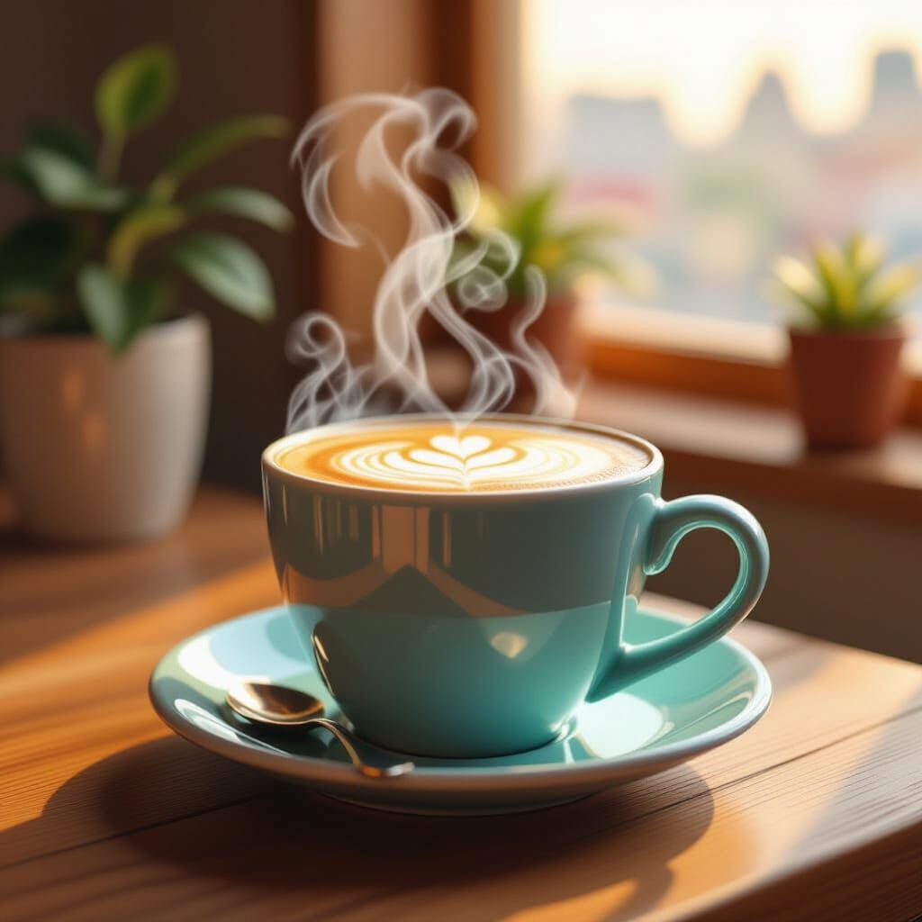 Warm Coffee Cup in Whimsical Style