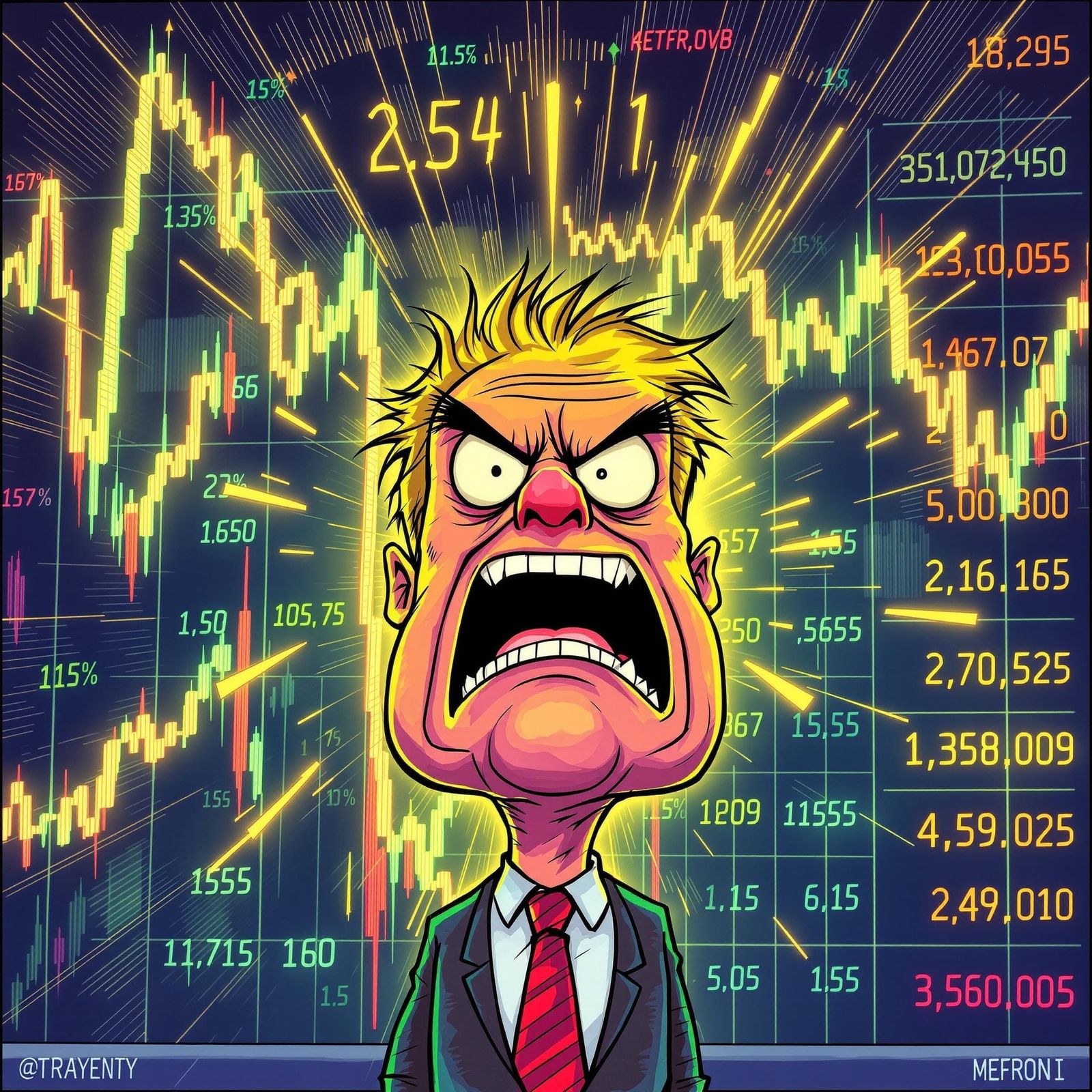Cartoon Character Reacts to Crypto Chart