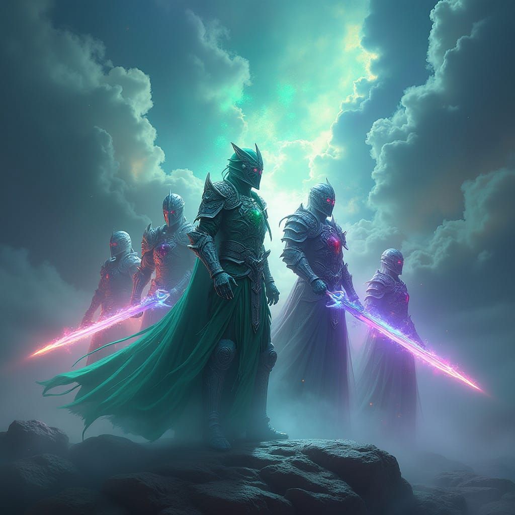 Mythical Warriors in Celestial Realm