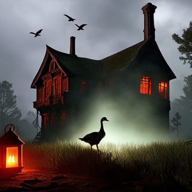Sinister Goose Guards Haunted House