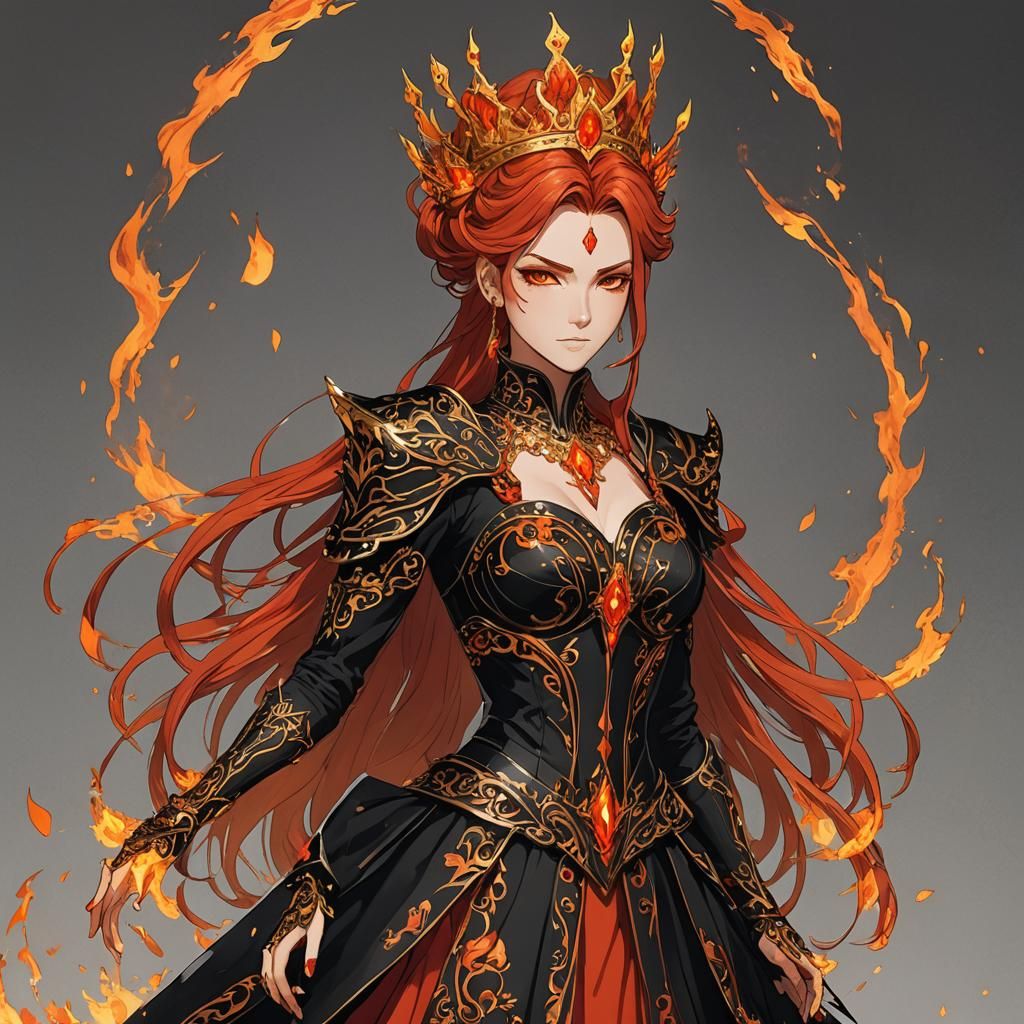 Fire Queen Ignis in Fiery 3D Anime Art