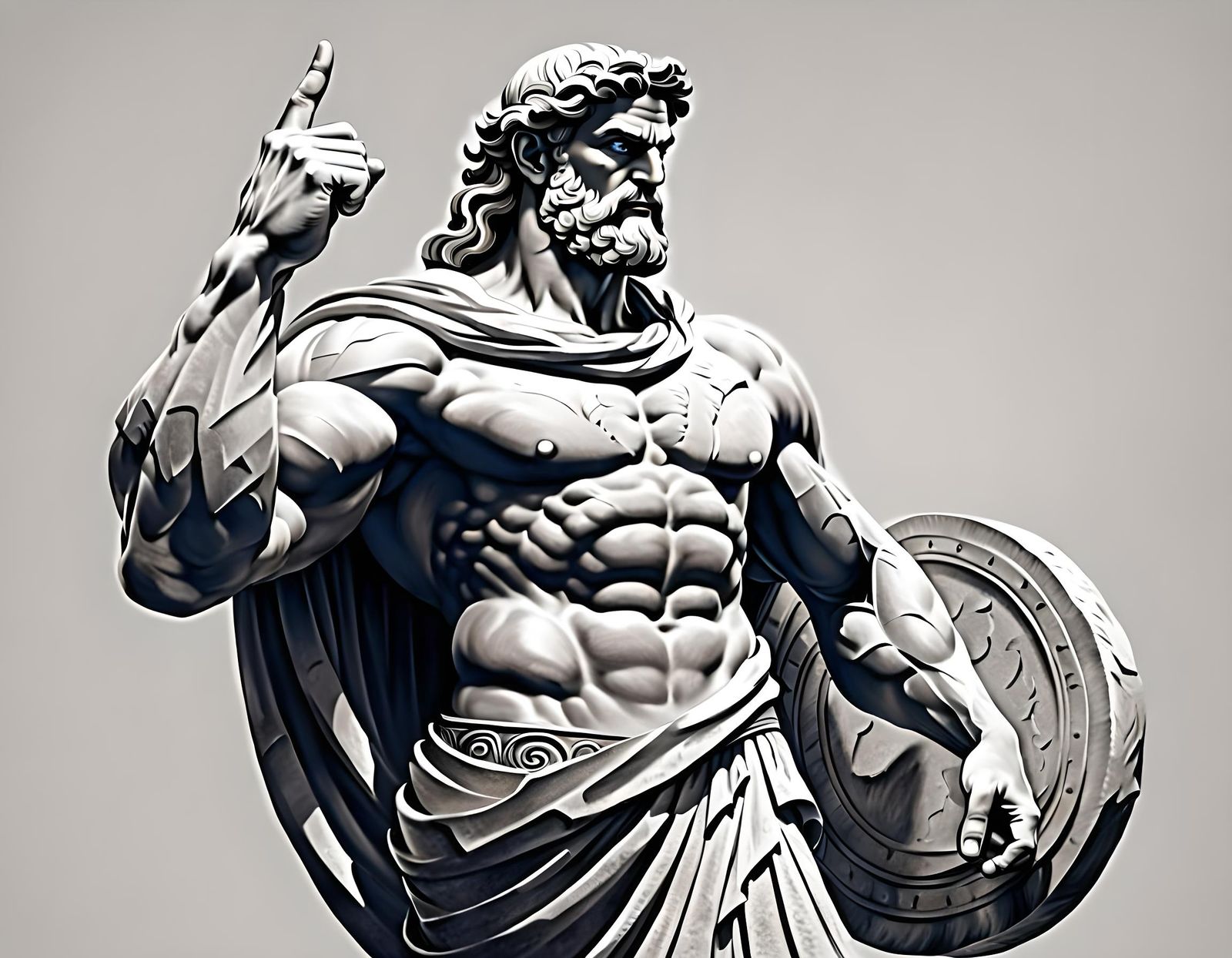 Marble Statue of a Wise Greek God