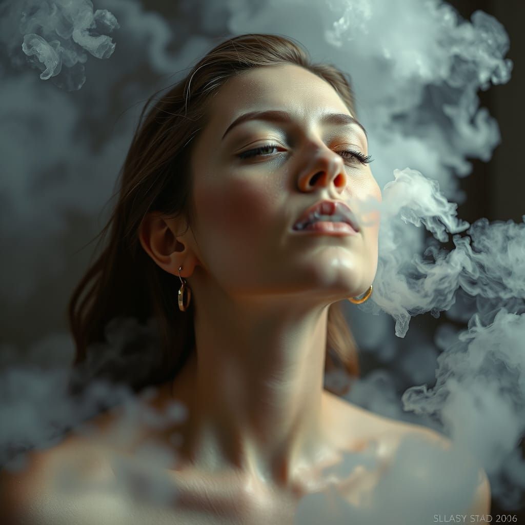Mystical Woman in Ethereal Mist