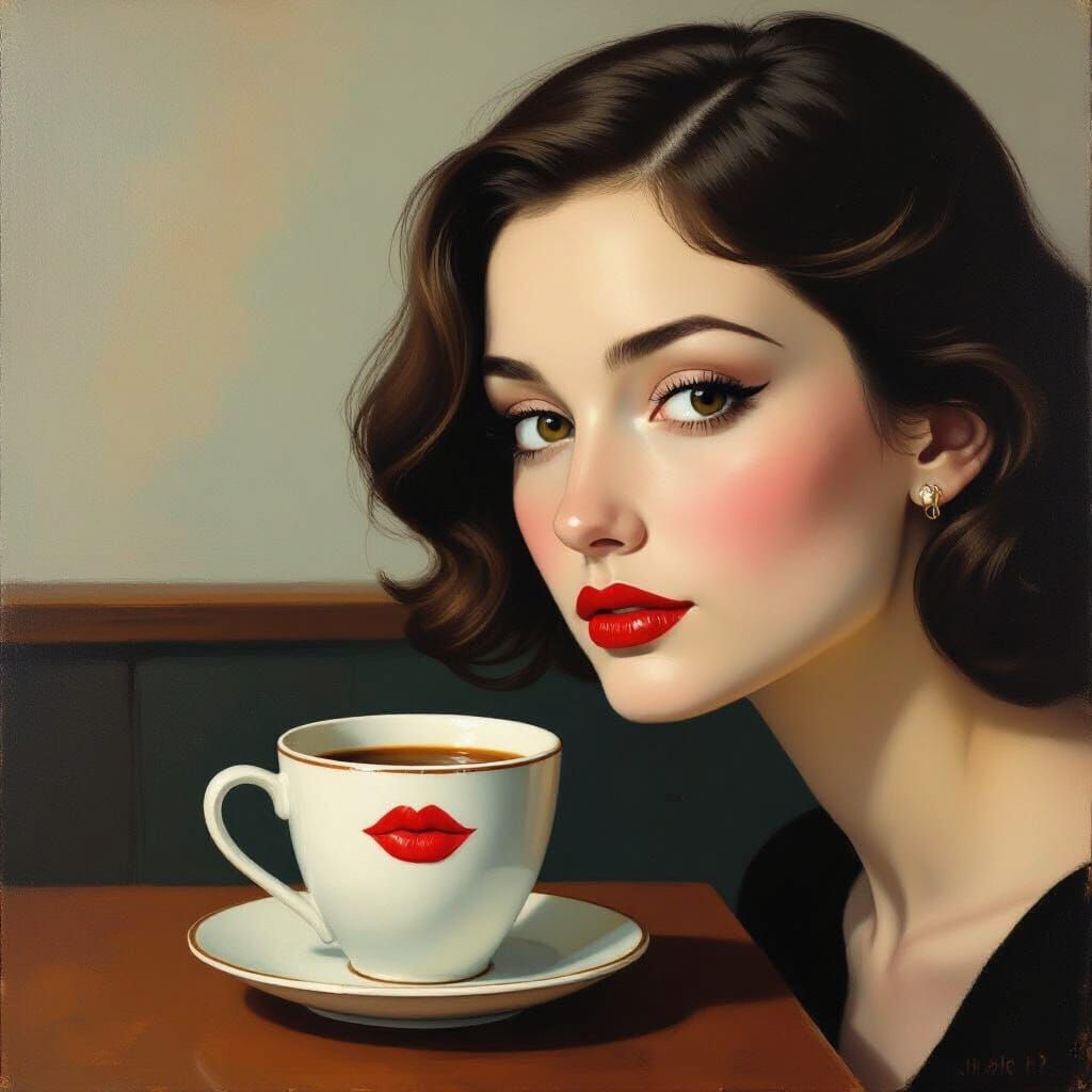 Melancholic Nostalgia: Lip Print on Cup