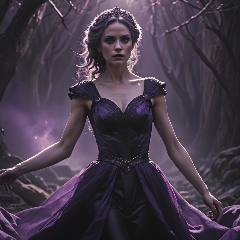 Purple-Black Princess: Cinematic Film Still