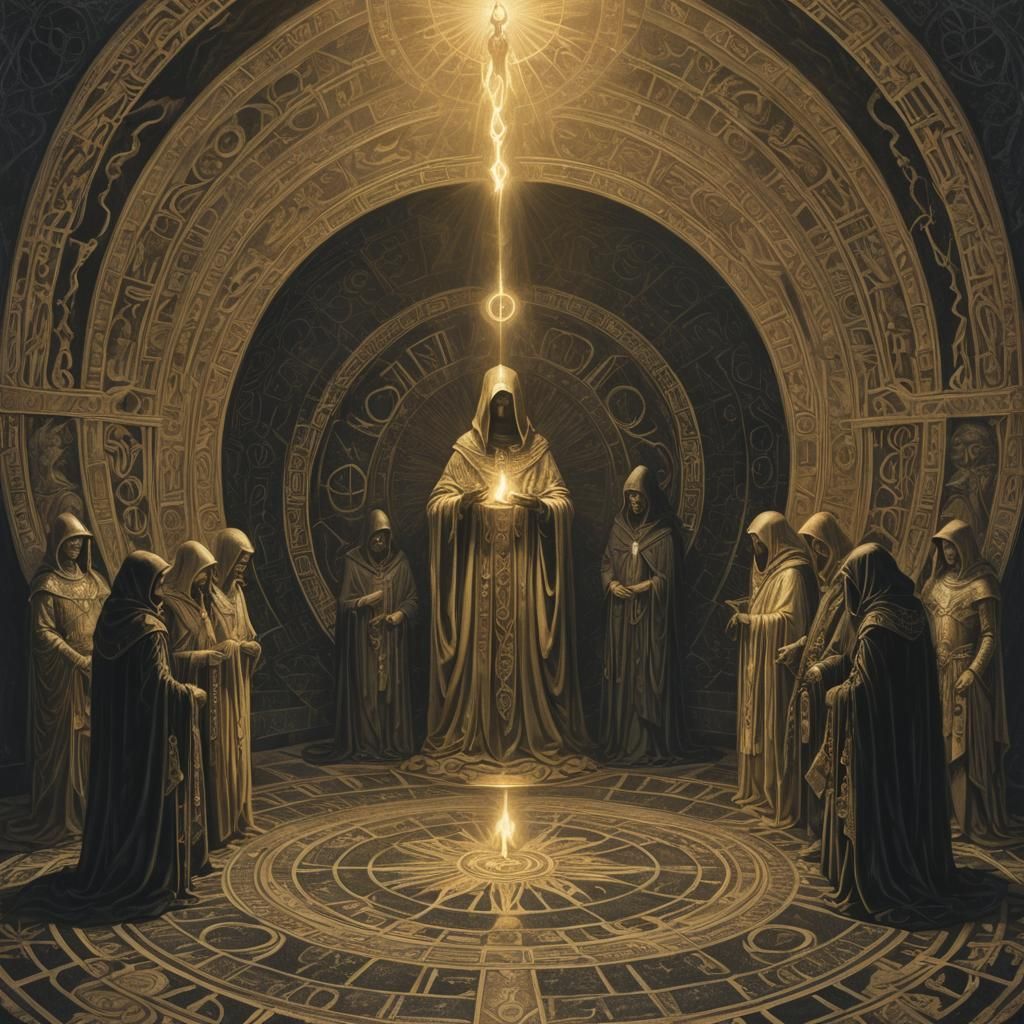 Mystical Chamber Ritual in Symbolist Style