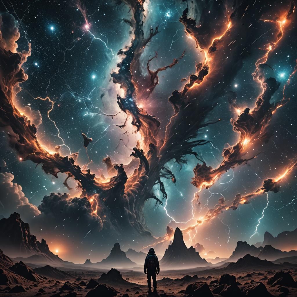 Astral Travelers Journey Through Cosmic Abyss