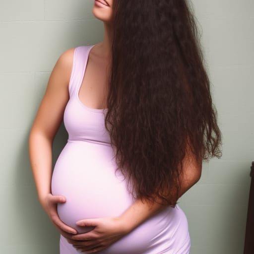 AI Image of Pregnant Girl with Long Hair