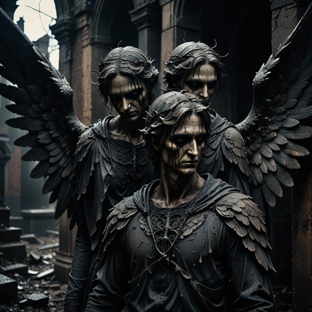 Dark Fantasy Angels in Gothic Style