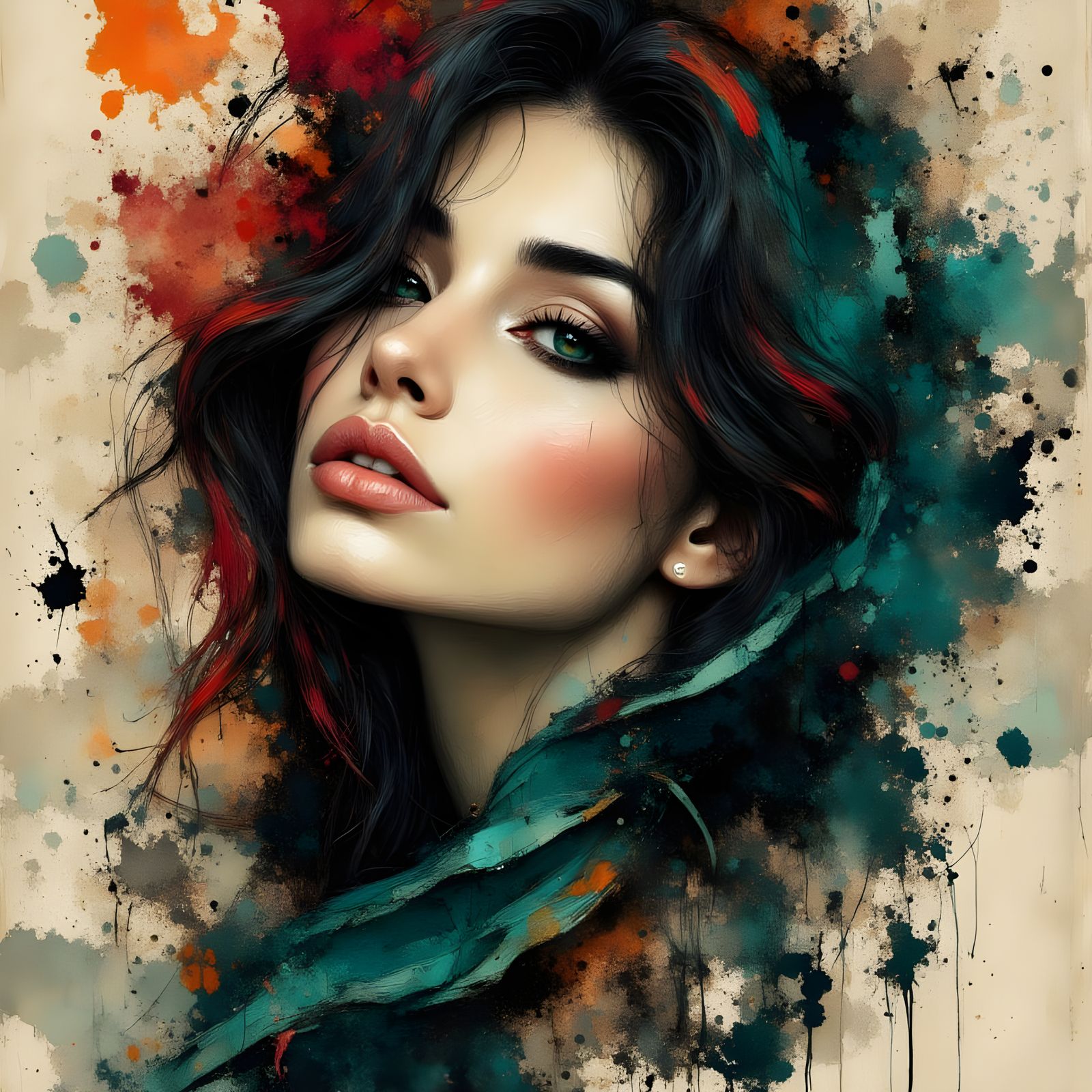 Goddess of Feminine Beauty in Luminous Contemplation