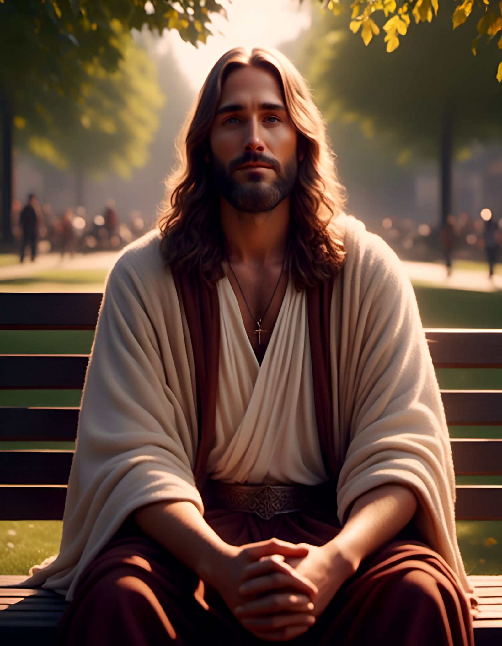 Peaceful Jesus Portrait in Animated Style
