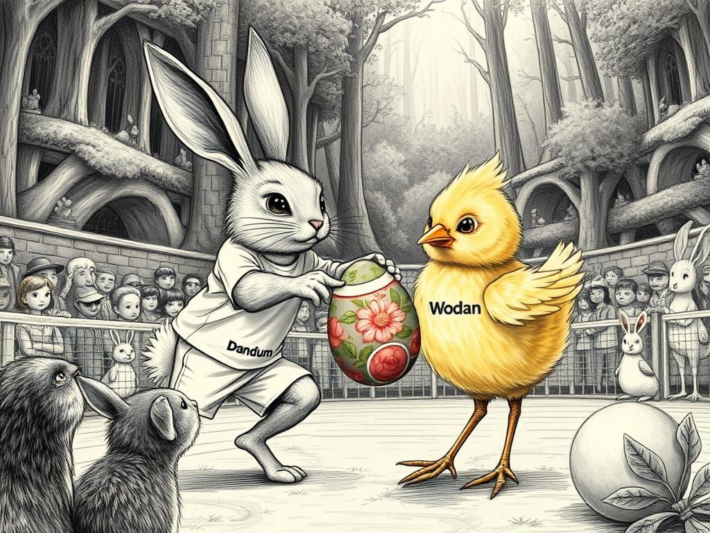 Bunny and Chick Wimbledon Final in Fantasy Forest