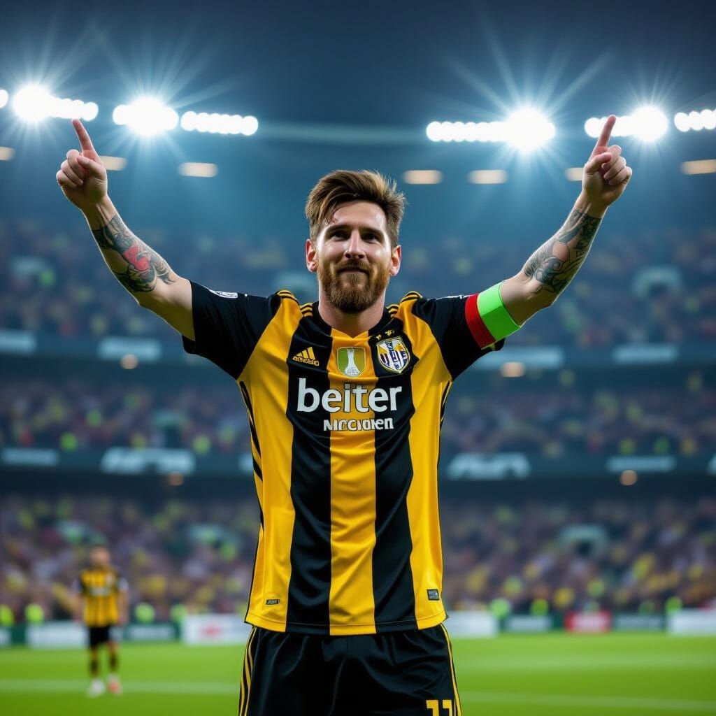 Leo Messi Celebrates in Beitar Jerusalem Uniform