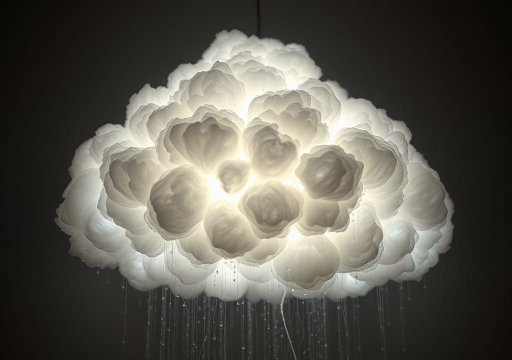 Stormy Cloud Lamp with Thunder in Modern Style