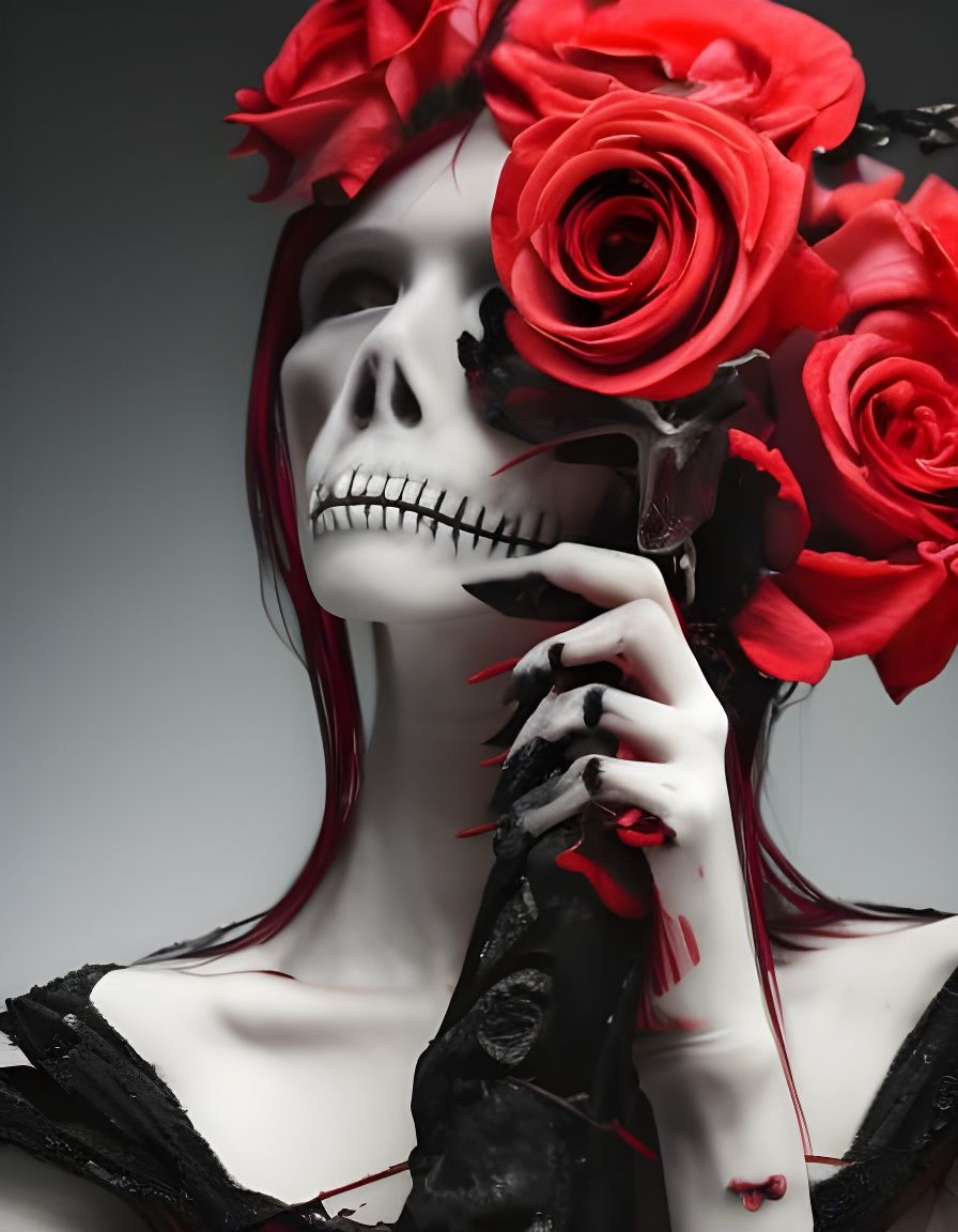 🤍♦️🖤Skeleton & Roses🖤♦️🤍