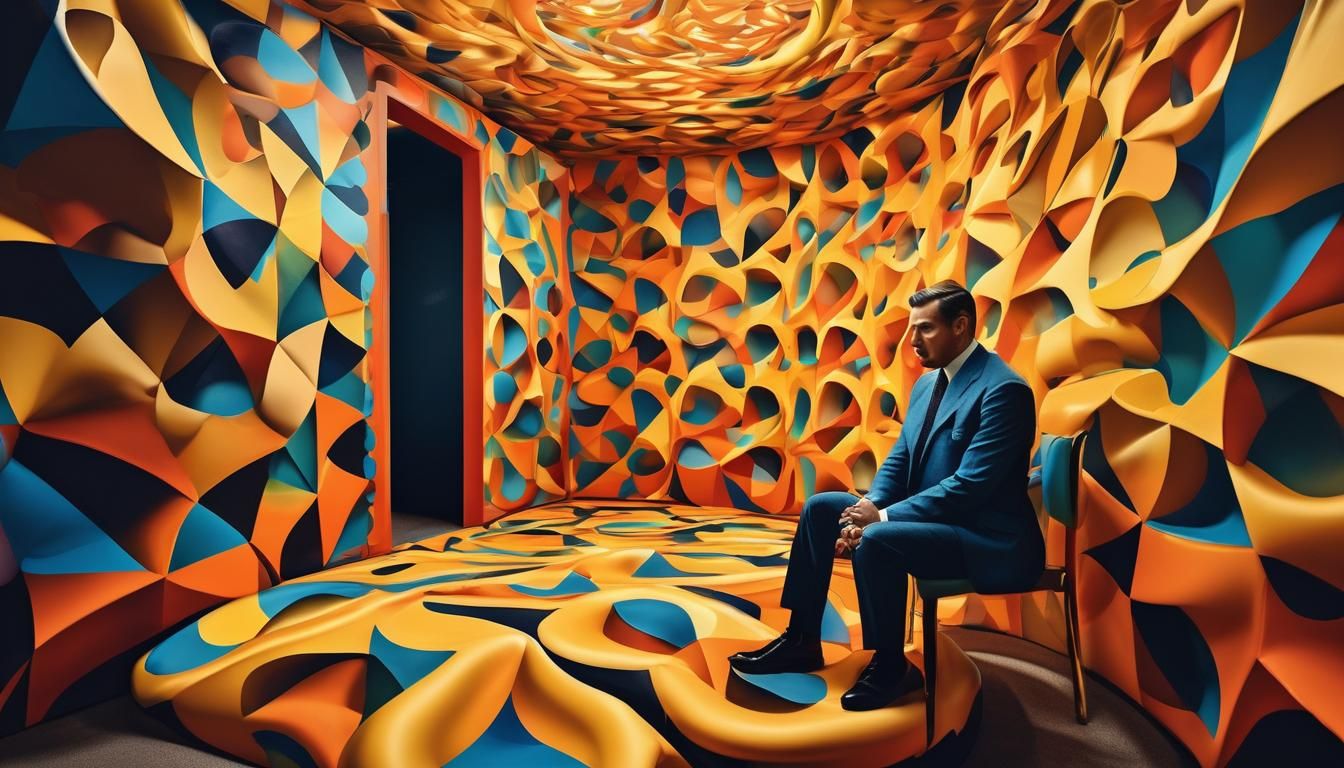 Surreal Madman in Padded Room: Abstract Concept Art