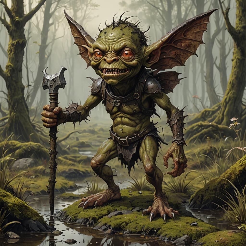 Swamp Goblin Illustration in Fantasy Art Style