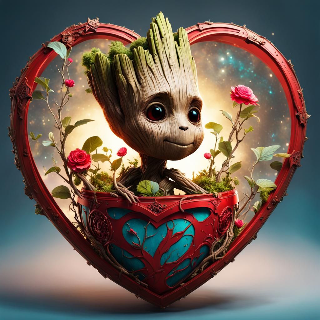 Heart-Groot ❤️🪵... let your heart to bloom🌹