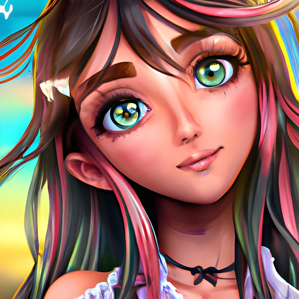 Anime Babe in Detailed Digital Illustration Style