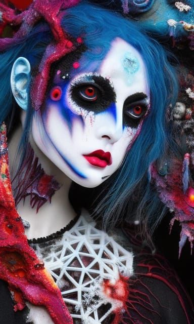 Surreal Glass Woman: Biopunk Horror Dreamscape