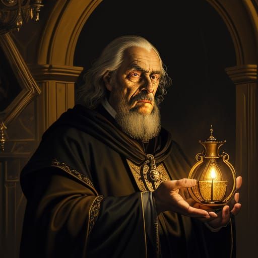 Baroque Alchemist in Golden Hour