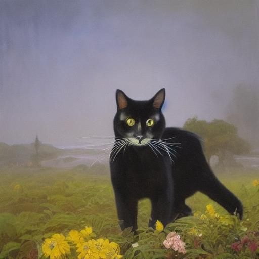 Hyperdetailed Black Cat Concept Art in Dark Fantasy Style