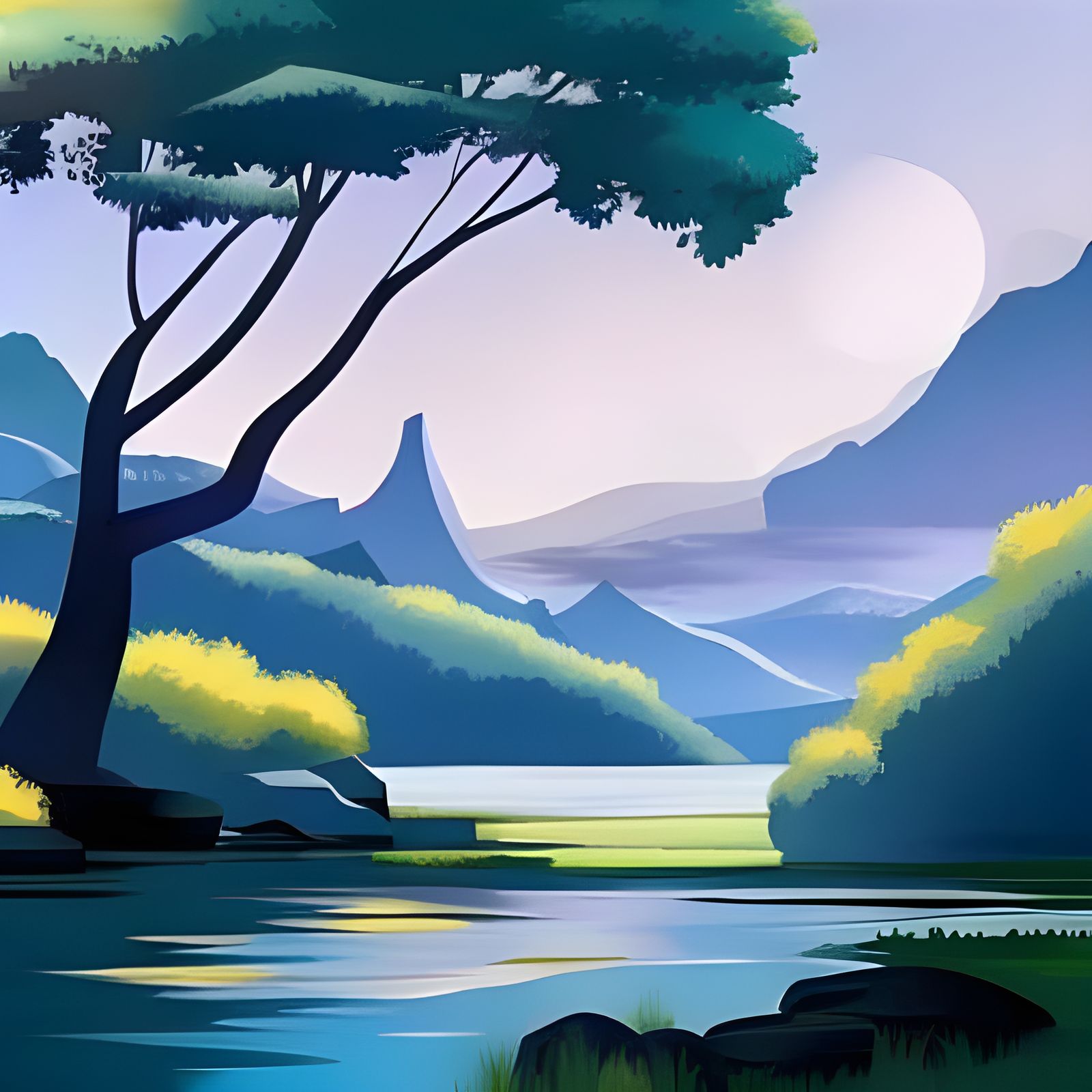 A beautiful peaceful scene,