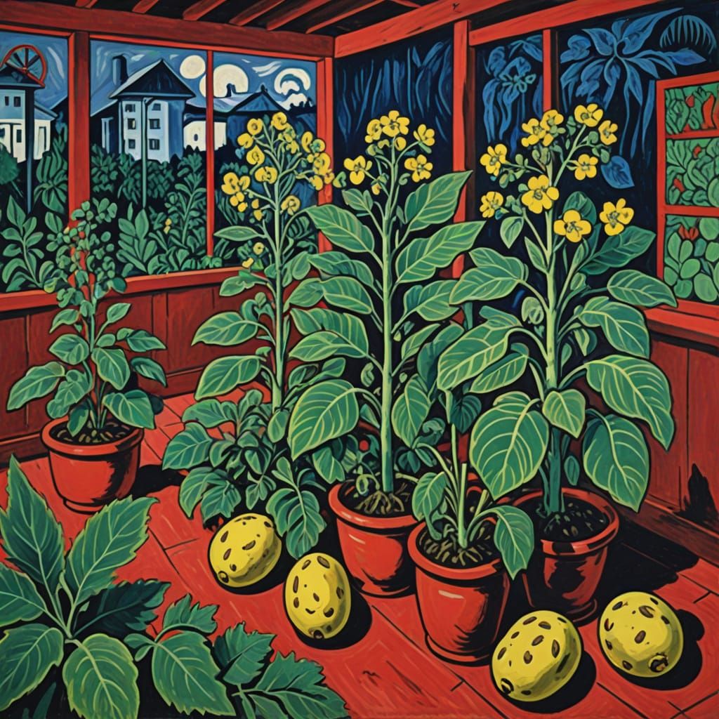 Surreal Nuclear Reactor Landscape: Expressionist Fauvist Sty...