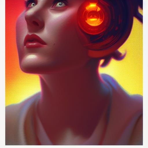 Atomic Energy Portrait in Hyperdetailed Style