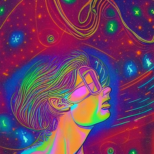 Psychedelic Vision: A Cosmic Dreamscape by Amaringo
