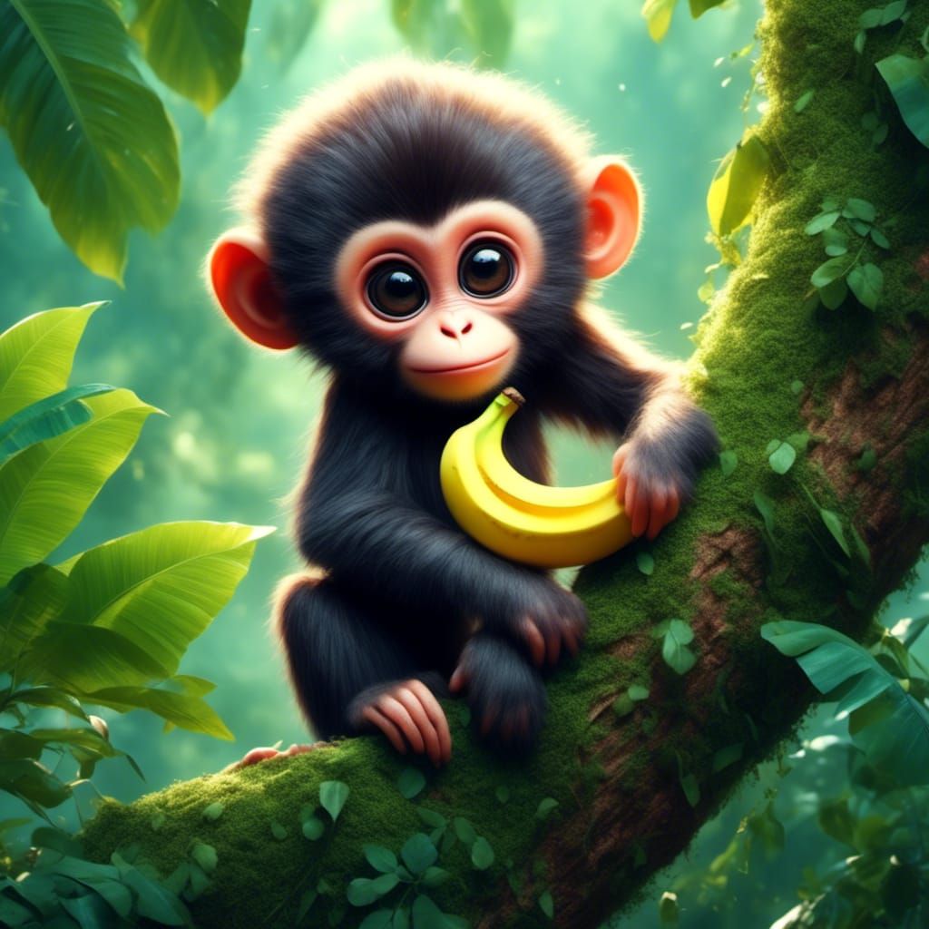 <lora:Kyoot:1.0><lora:Pastels:1.0>adorable baby monkey with ...