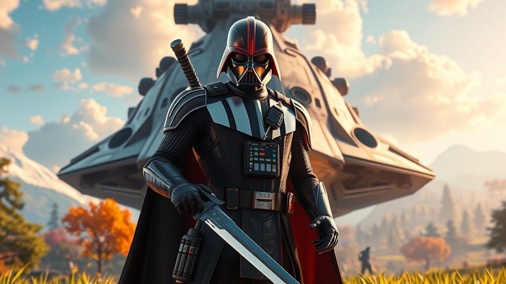 Captain Phasma in Fortnite Landscape with Sword