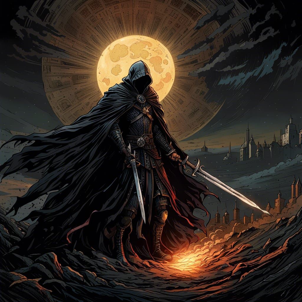 High Gothic Fallen Angel Under Dark Eclipse