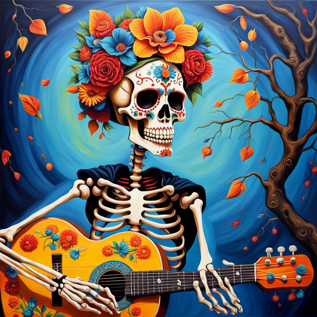 Dia de los Muertos Skeleton Guitarist