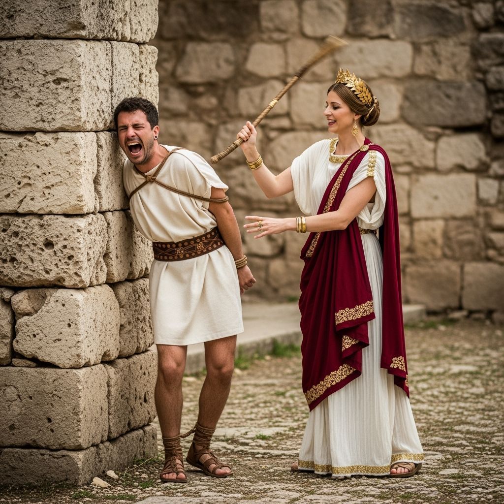 Ancient Roman Servant Flogging in Photography Style