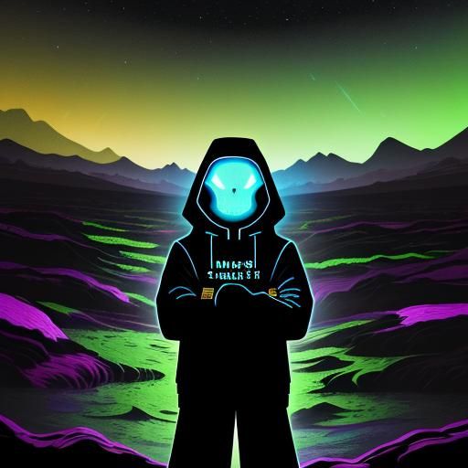 Worried Alien Character Illustration in Digital Art Style