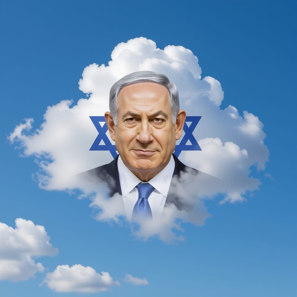 Bibi Netanyahu as a Cloud Formation in the Sky