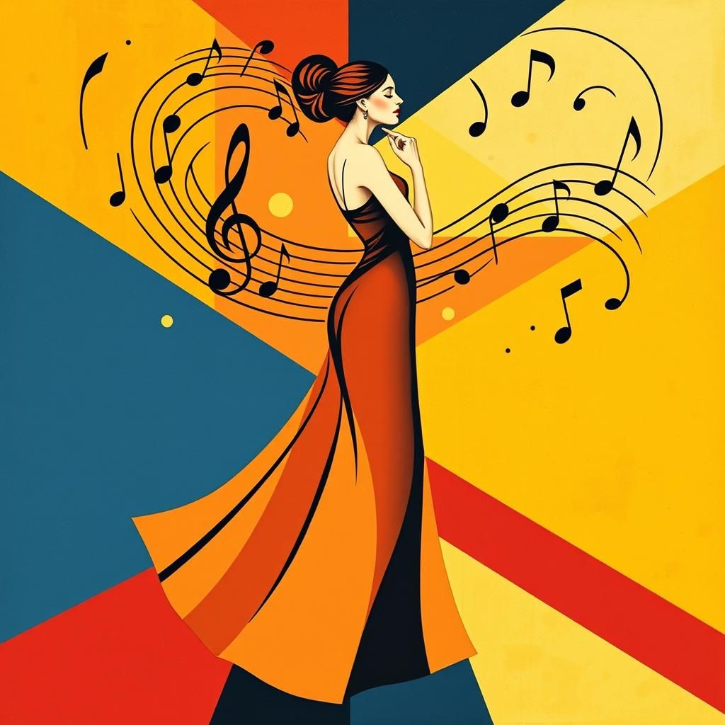 musical notes by Piet Mondrian